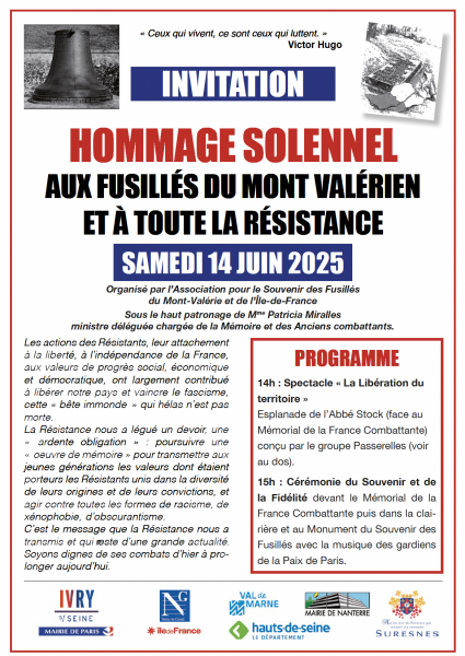 Hommage MontValerien 2025 Recto
