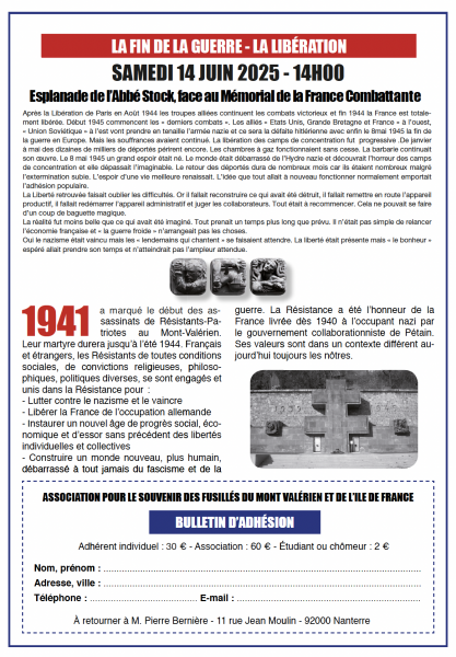 Hommage MontValerien 2025 Verso